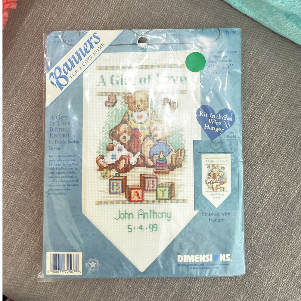Dimensions Counted Cross Stitch 72507 A Gift Of Love Birth Record 8 X 13 New